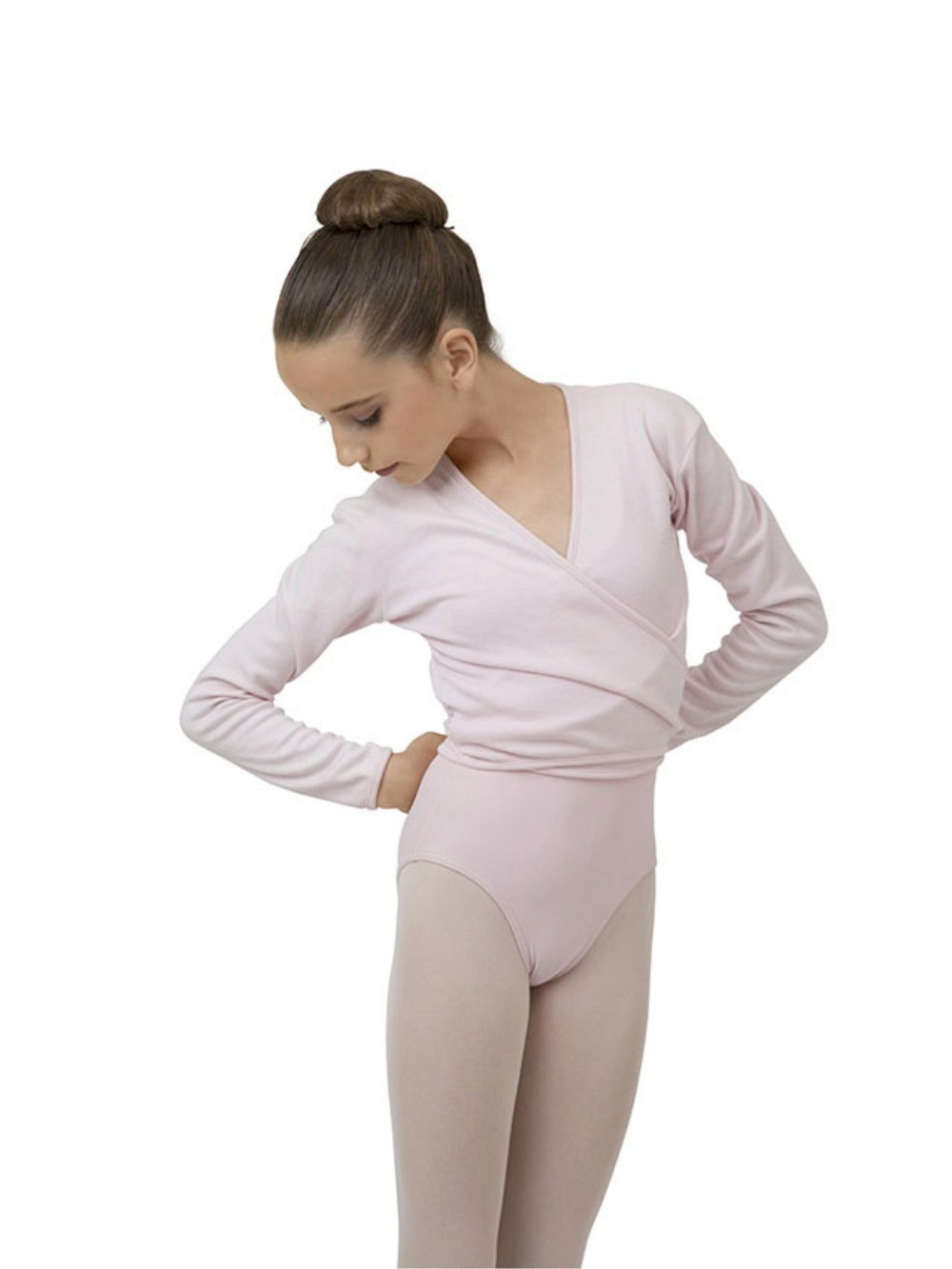 GIRLS WRAP-OVER TOP - PALE PINK - NISARAT