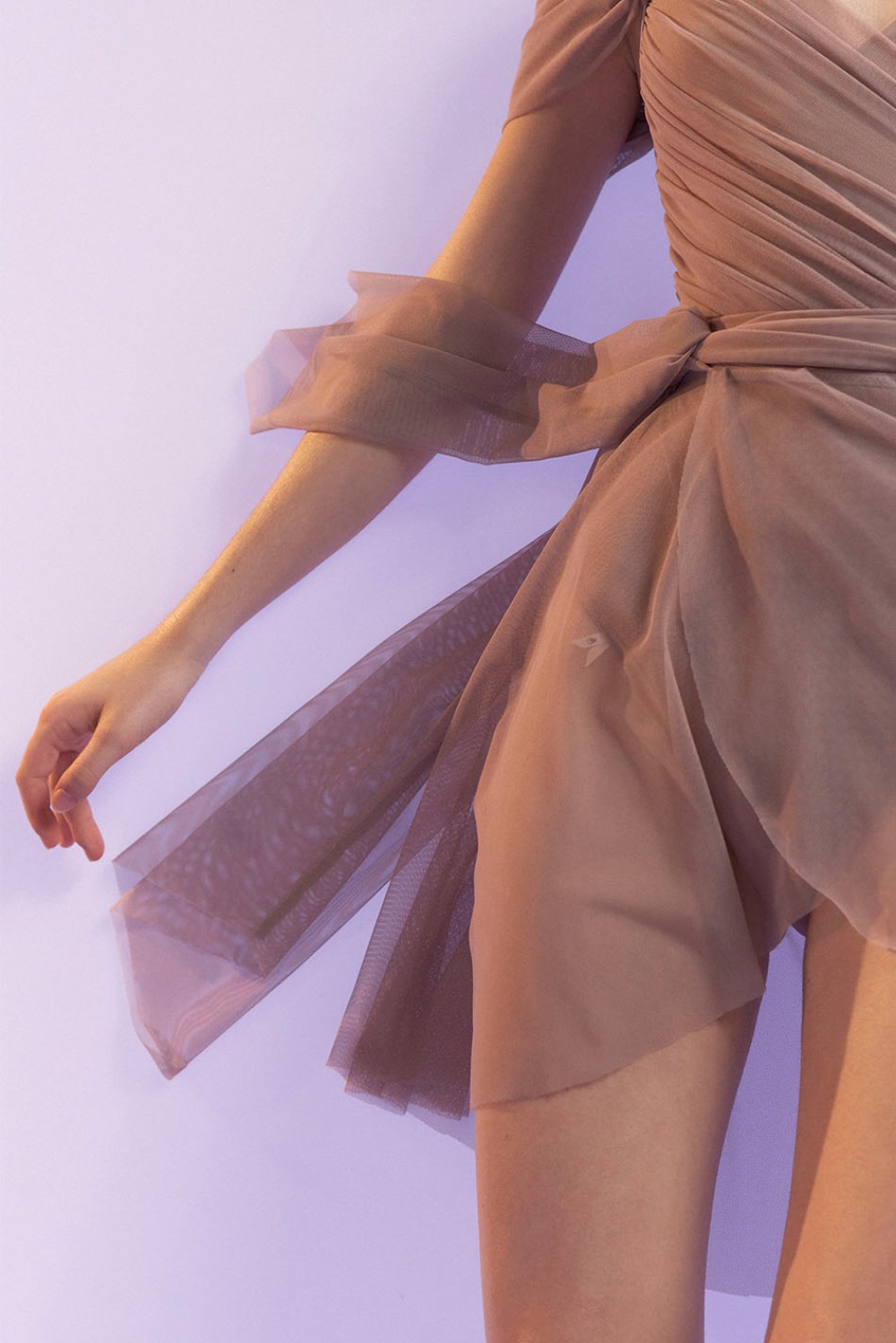 GRES - lavender draped wrap skirt - NISARAT