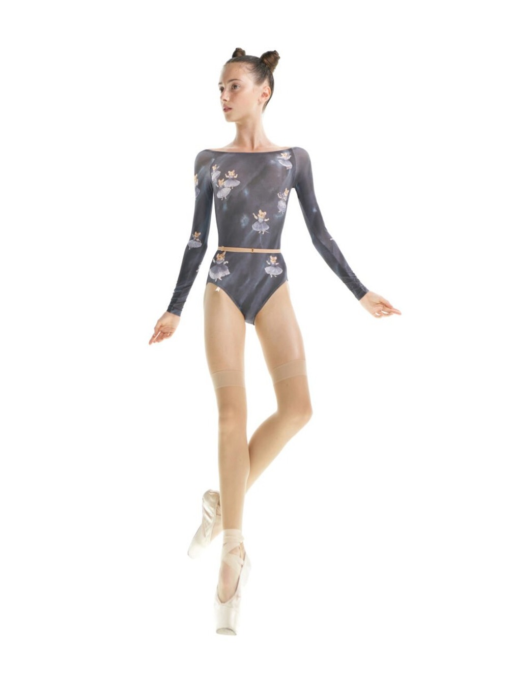 MOUSY – BOATNECK LEOTARD WITH LONG SLEEVES – OFF GREY - NISARAT