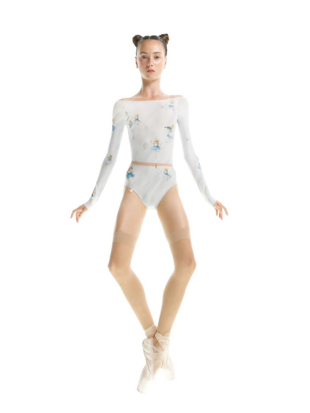 MOUSY – BOATNECK LEOTARD WITH LONG SLEEVES – BABY BLUE - NISARAT